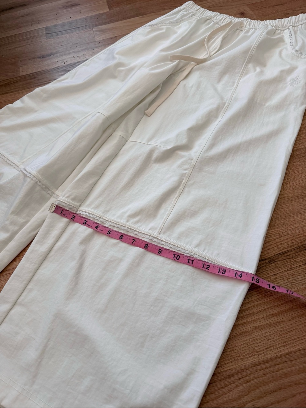 LIKE NEW Free People Movement Wish It Wide Leg Pant White Elastic Waist Medium - Picture 10 of 14